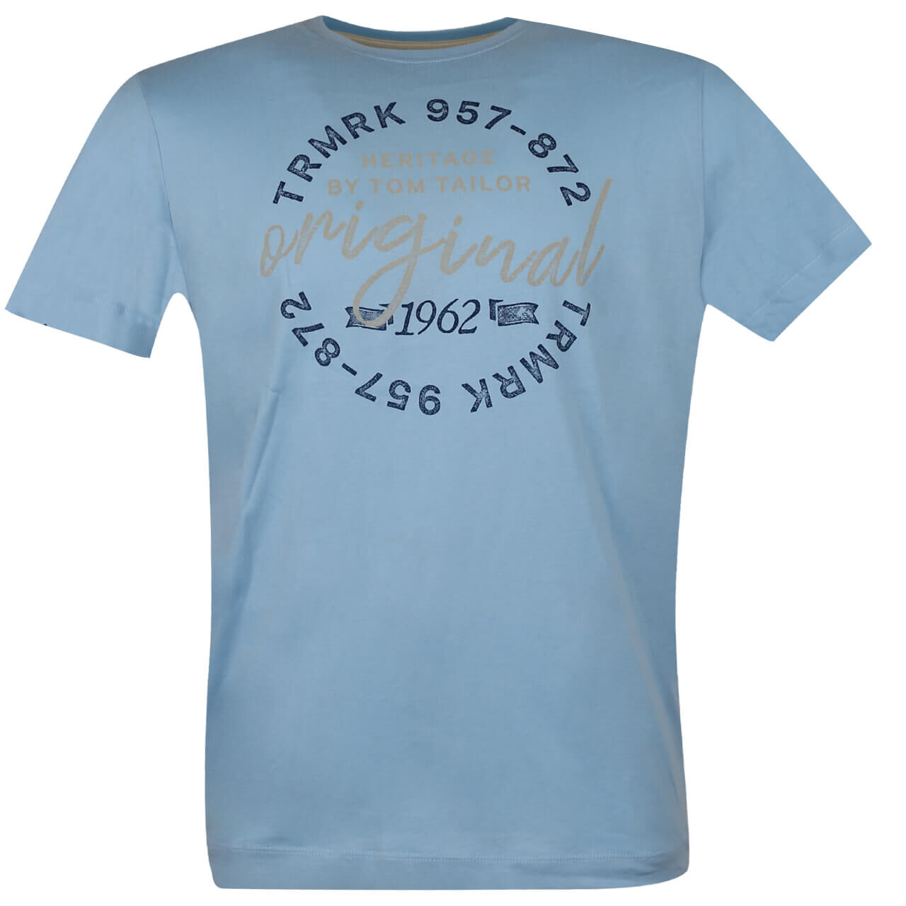 Tom Tailor T-Shirt für Herren in Himmelblau mit Print, FarbNr.: 26298