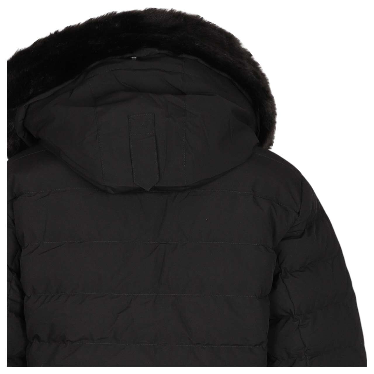 Damen Jacke Santorin Super Long von Wellensteyn in Schwarz, detaillierte Rückansicht