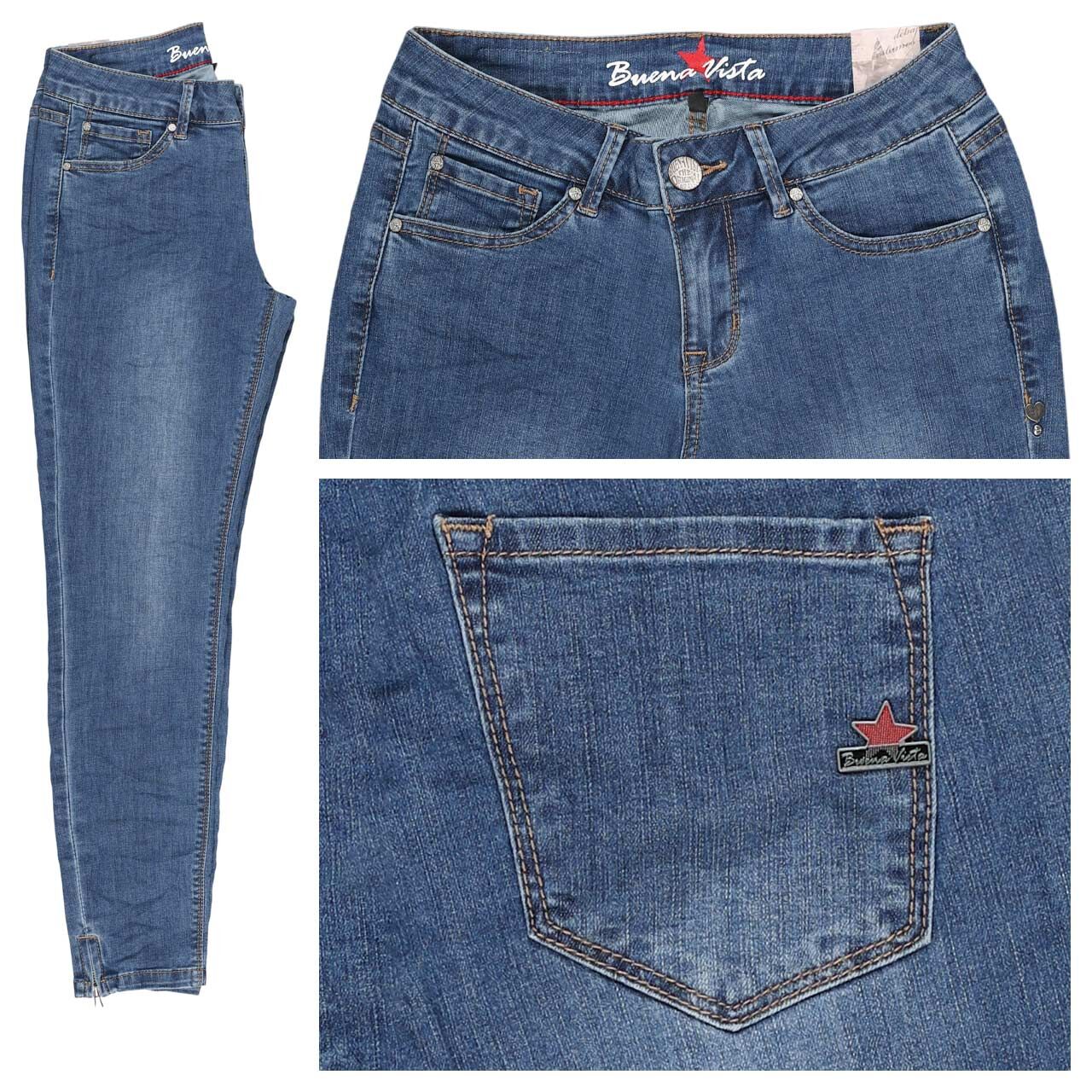 Buena Vista Italy V 7/8 Stretch Denim Jeans mid blue