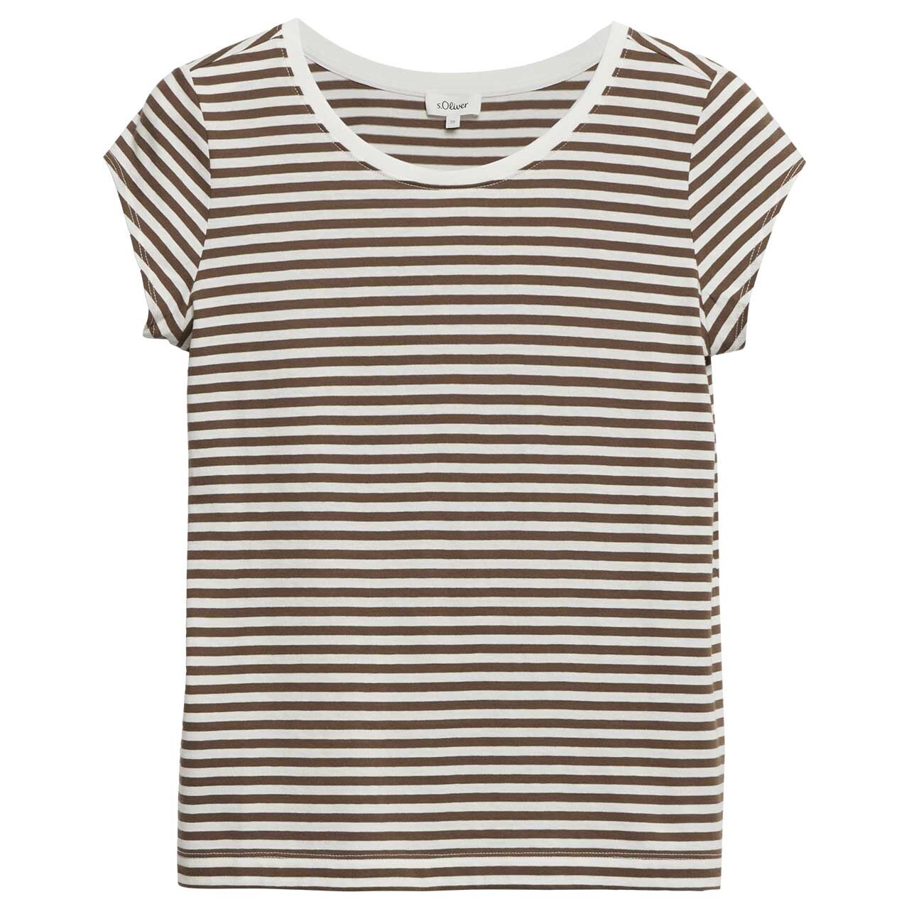 s.Oliver Damen T-Shirt teak brown stripe