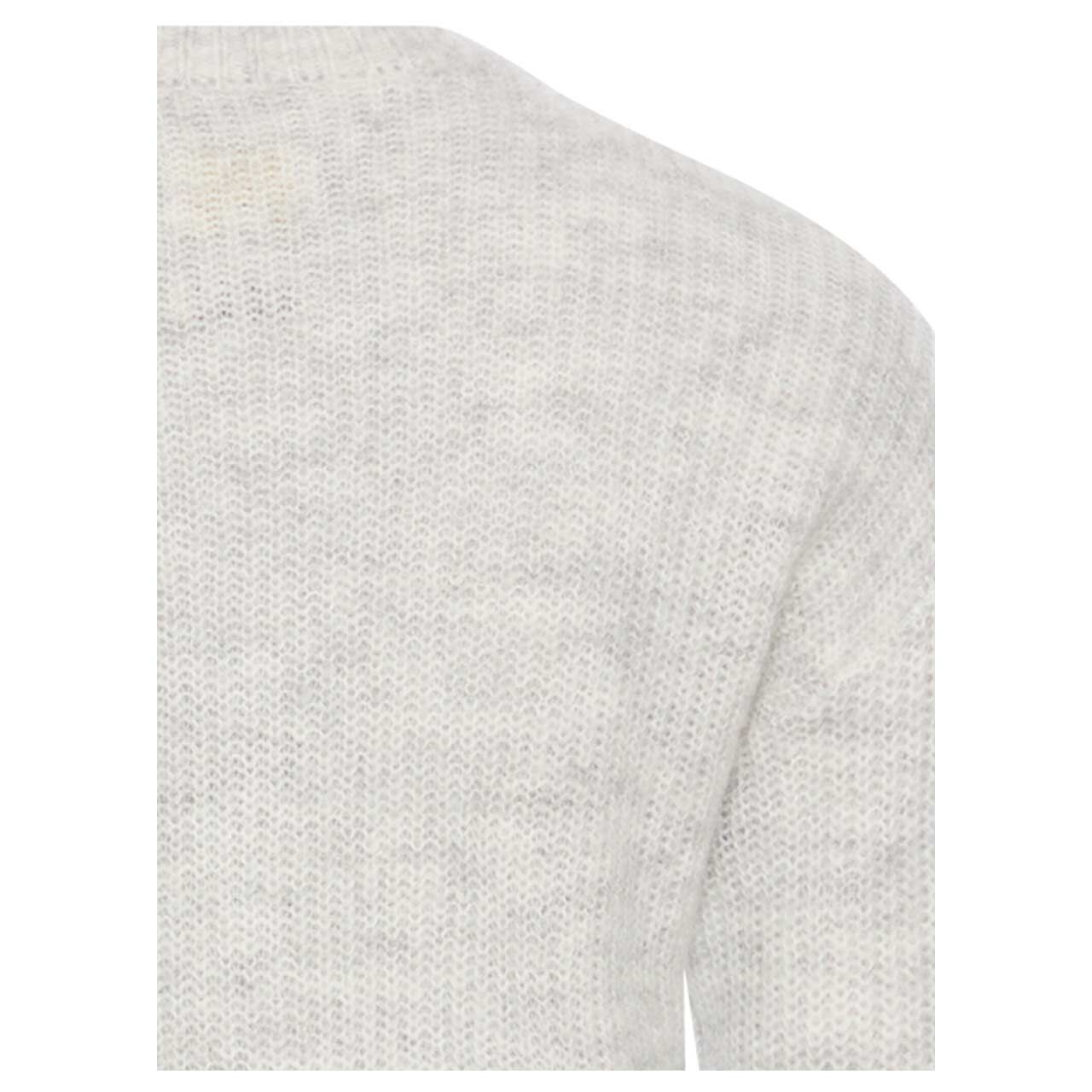 Damen Strickjacke von Camel active in Hellgrau meliert, detaillierte Rückansicht Schulter