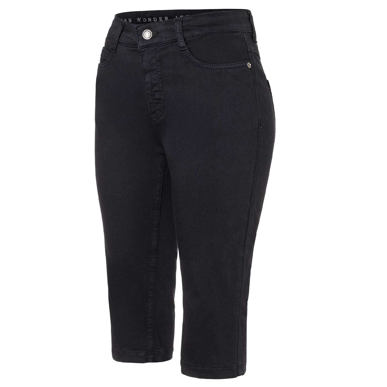 Stretch Damen 3/4 Baumwollhose Dream Sun von MAC in Dunkelblau, Seitenansicht