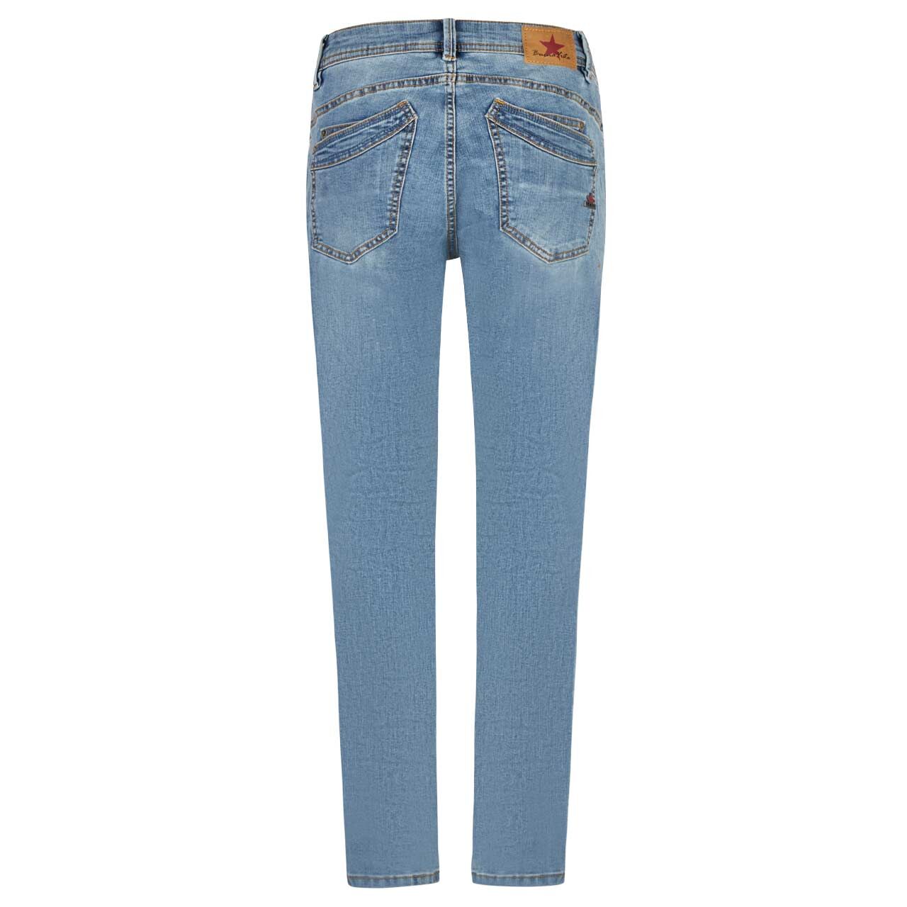Damen Ankle Jeans Malibu-Zip High Cropped Stretch Denim von Buena Vista in Hellblau angewaschen, Rückansicht