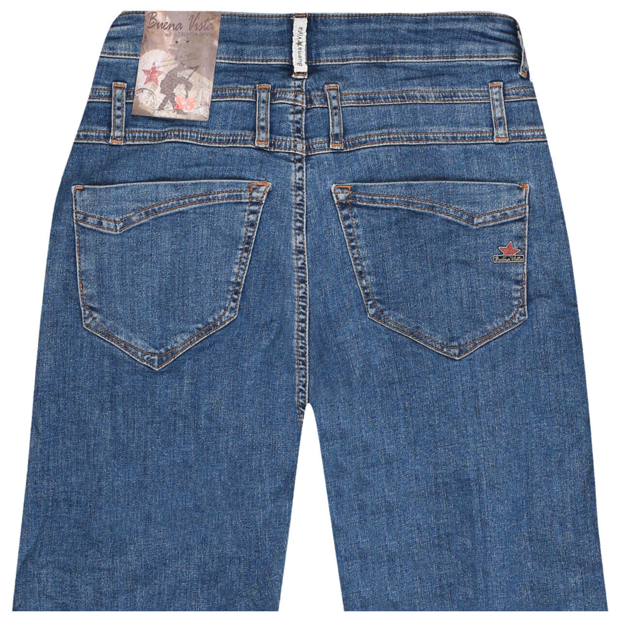 Buena Vista Jeans Florida-Short Stretch Denim für Damen in Hellblau verwaschen, FarbNr.: 8678