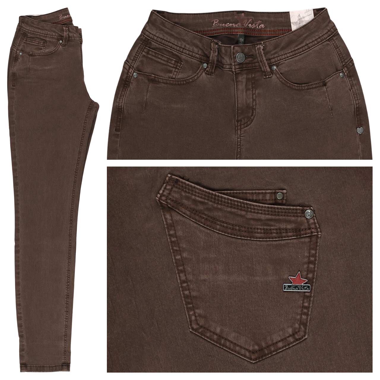 Buena Vista Malibu-Zip High Stretch Twill Baumwollhose kaffee