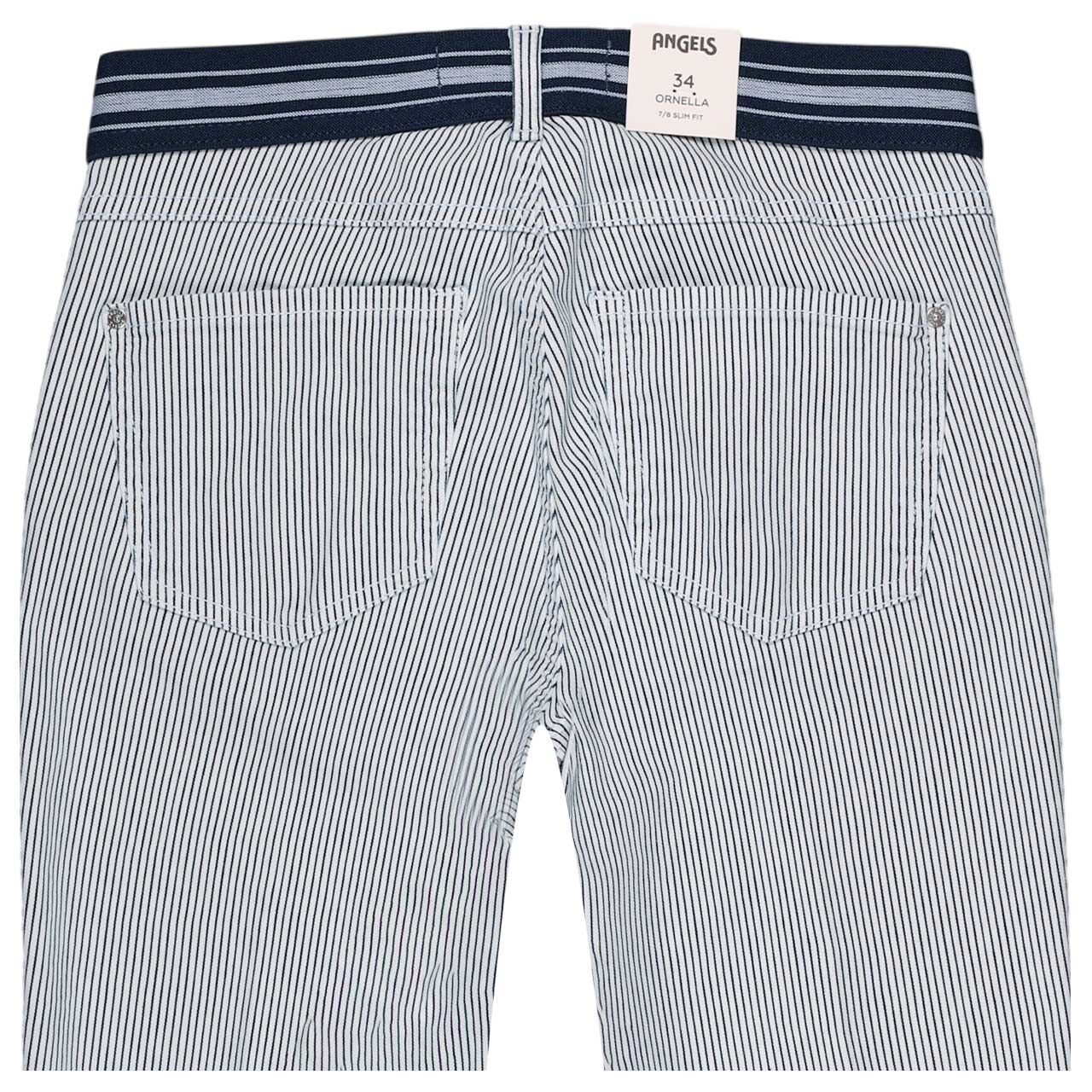 Damen 7/8 Jeans Ornella Sporty von Angels in Blau gestreift, detaillierte Rückansicht