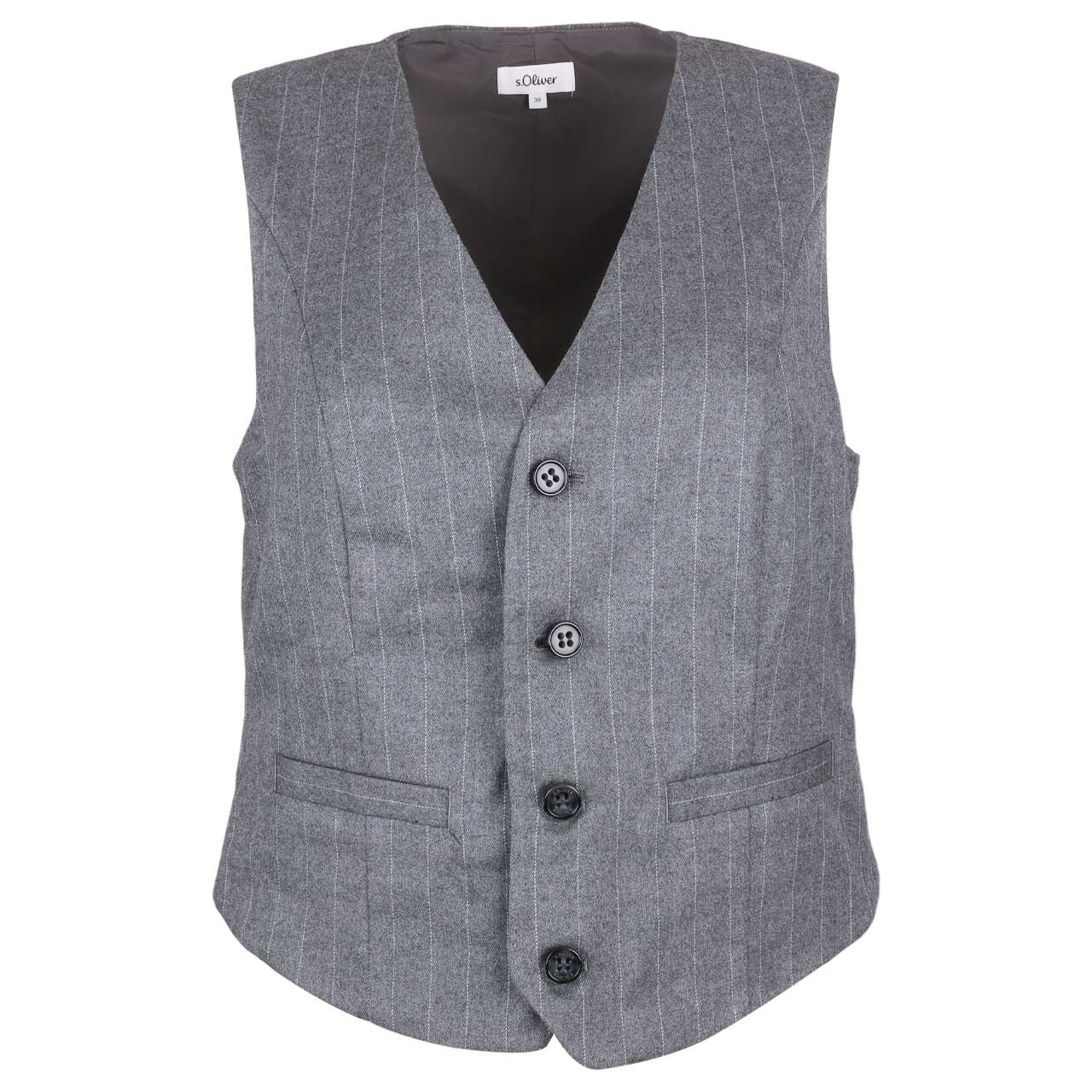s.Oliver Damen Weste stone grey stripe