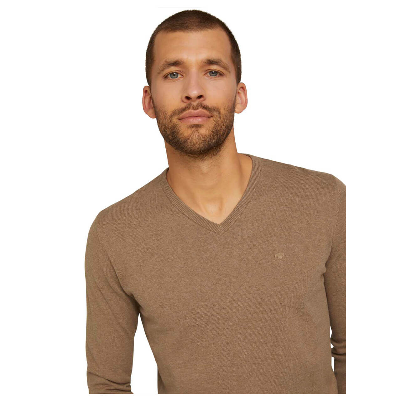 tomtailor-pullover-basic-v-neck-braun-18950-detail Tom Tailor Basic V-neck Sweater Pullover für Herren in Braun, FarbNr.: 18950
