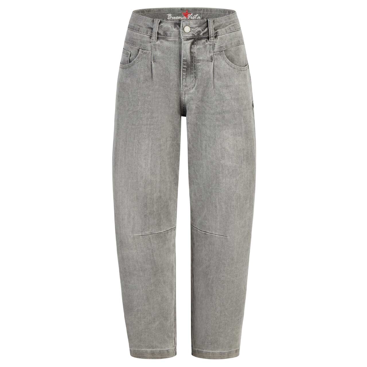 Damenjeans Barrel-F 7/8 Stretch Denim von Buena Vista in Hellgrau, Vorderansicht