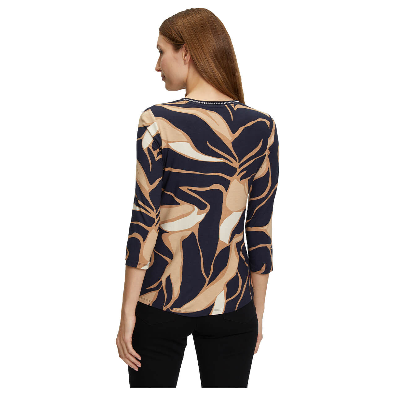 Betty Barclay 3/4 Arm Shirt dark blue beige Betty Barclay 3/4 Arm Shirt dark blue beige