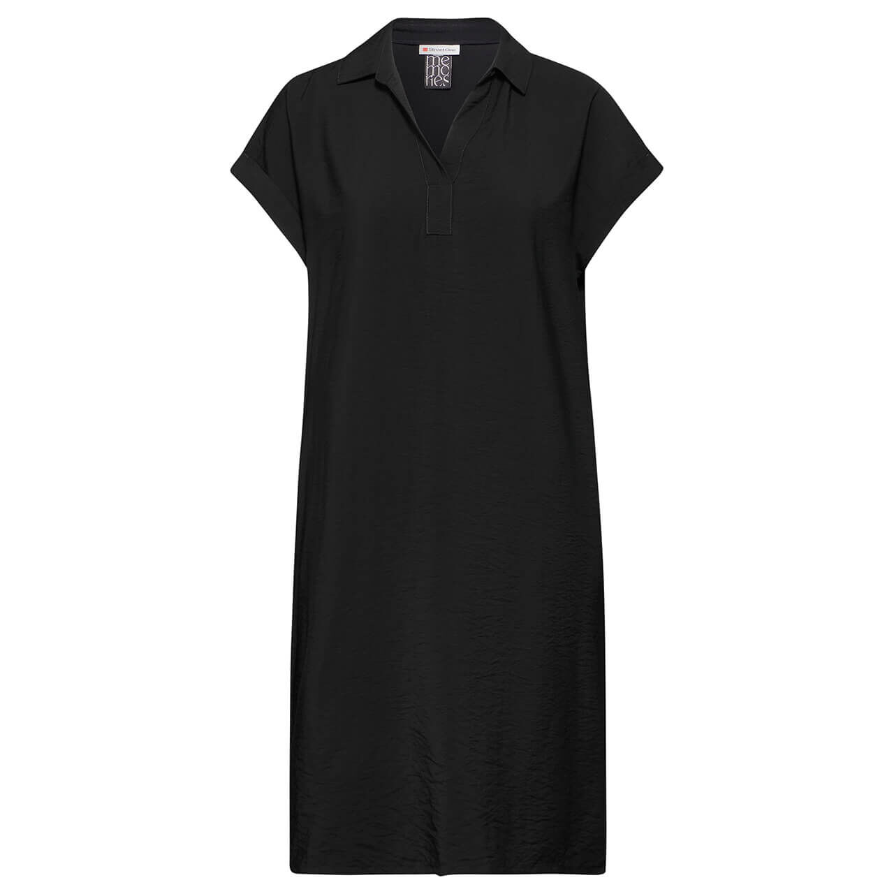 Street One Damen Kurzarm Kleid Viscose Shirt Dress black 