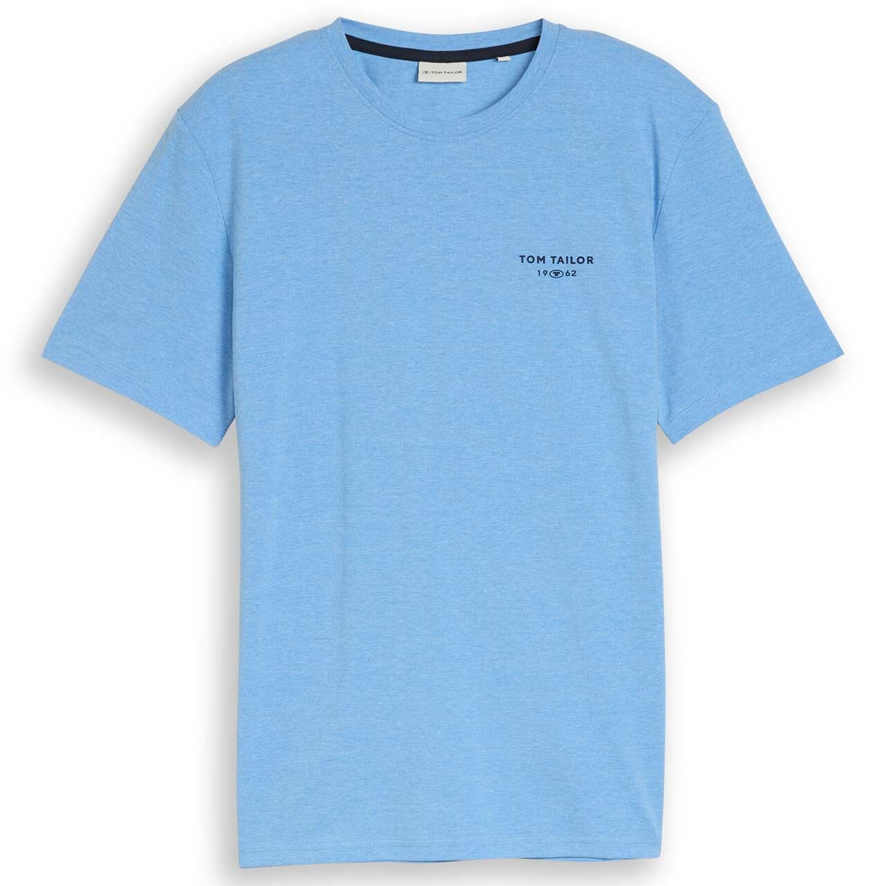 Tom Tailor Herren Piqué T-Shirt surf blue melange