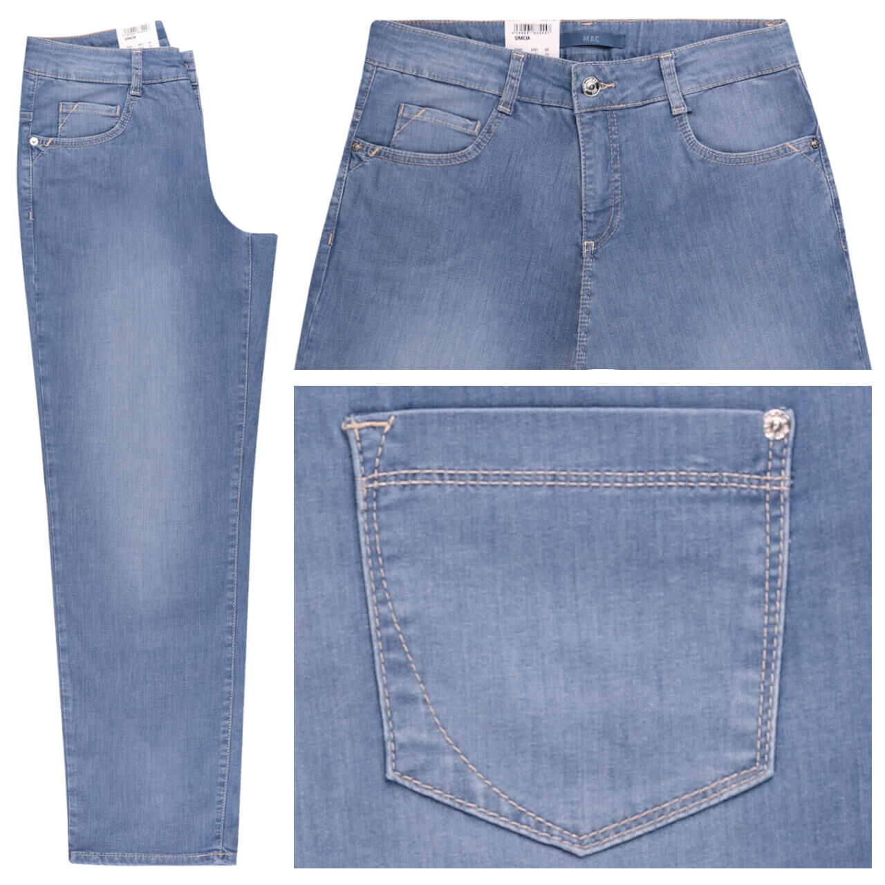 MAC Gracia Jeans mid blue authentic wash