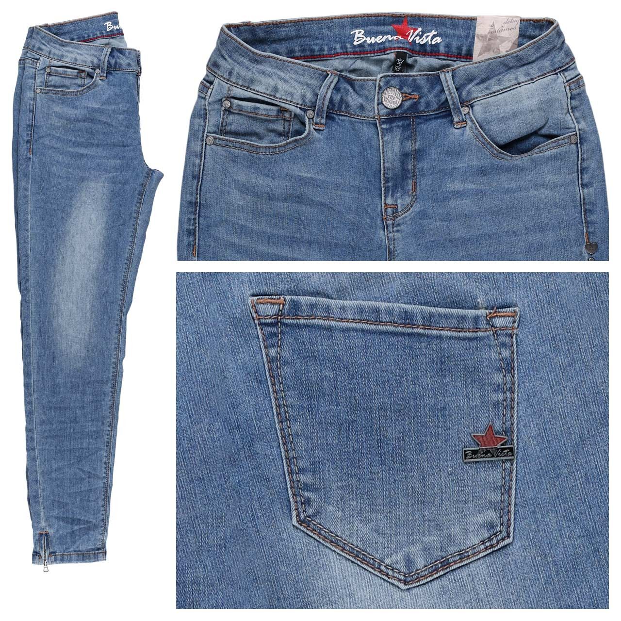 Buena Vista Italy V 7/8 Stretch Denim Jeans middle blue