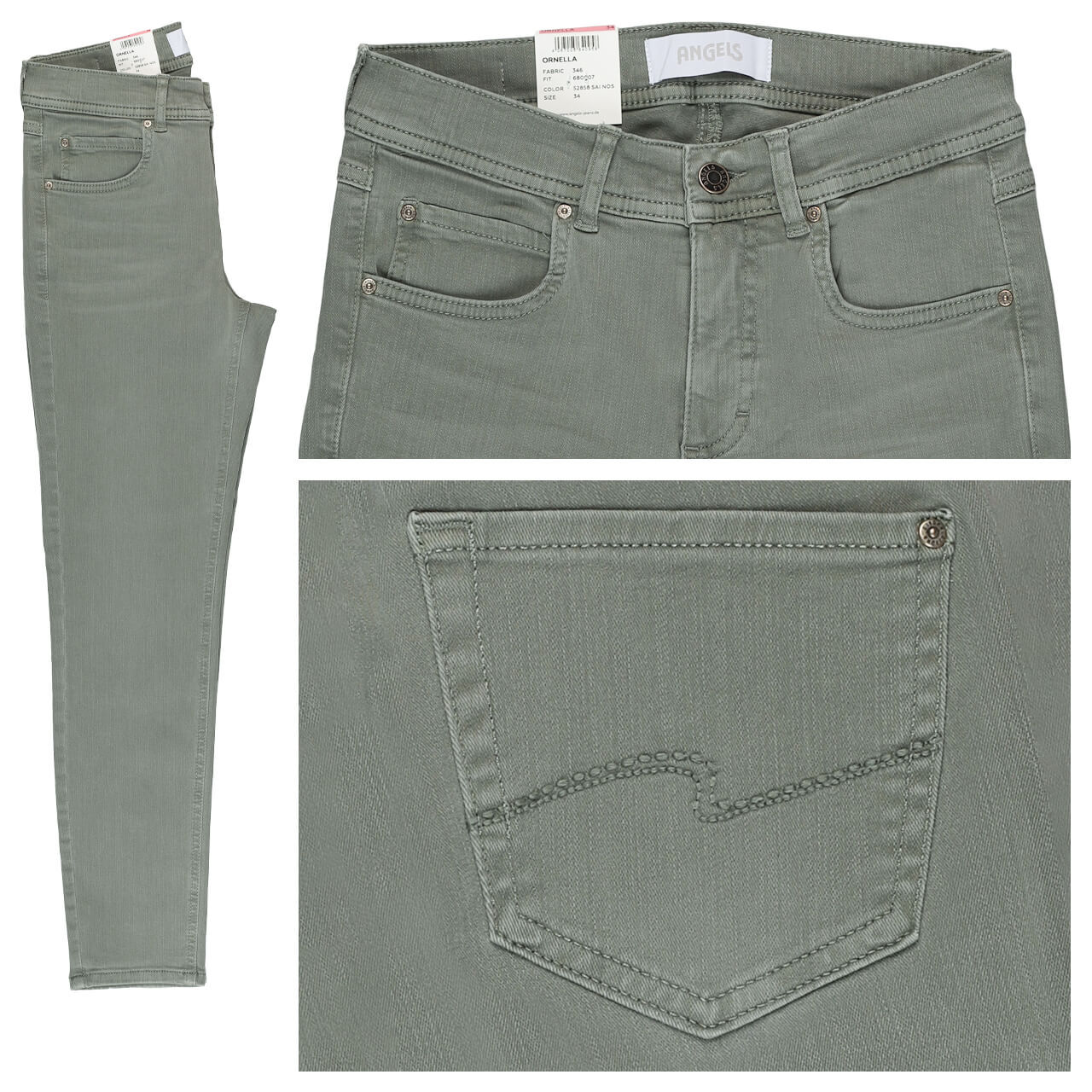 Angels Ornella 7/8 Jeans past olive used