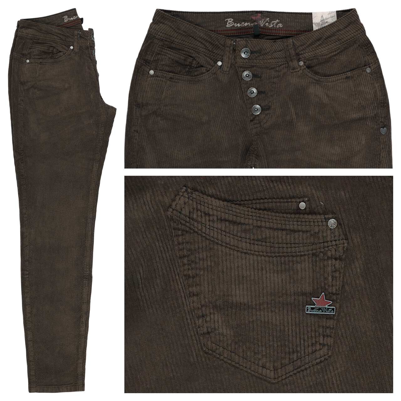 Buena Vista Malibu Cropped Corduroy Ankle Cordhose choco brown