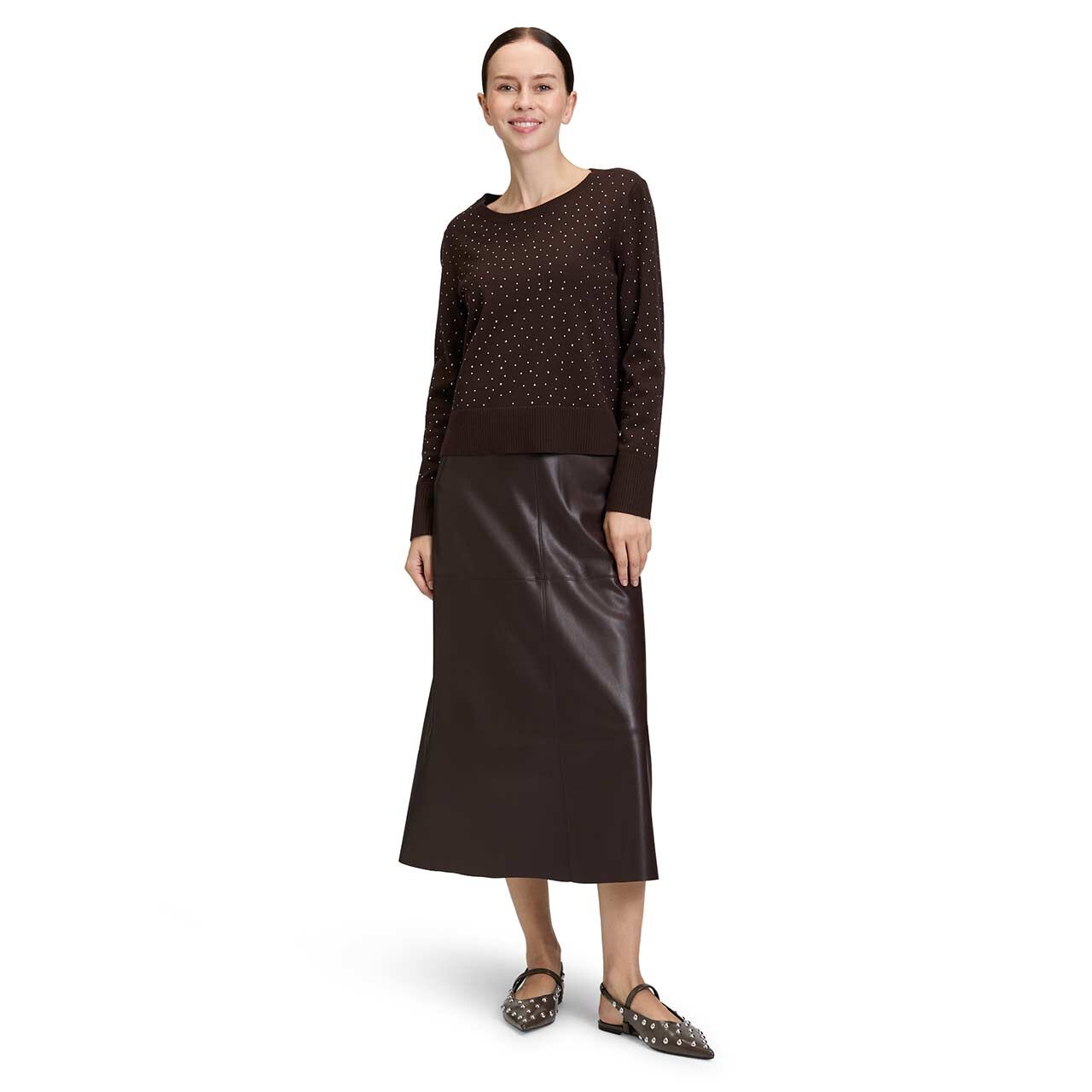 Betty Barclay Damen Strickpullover in Braun, Vorderansicht Detail