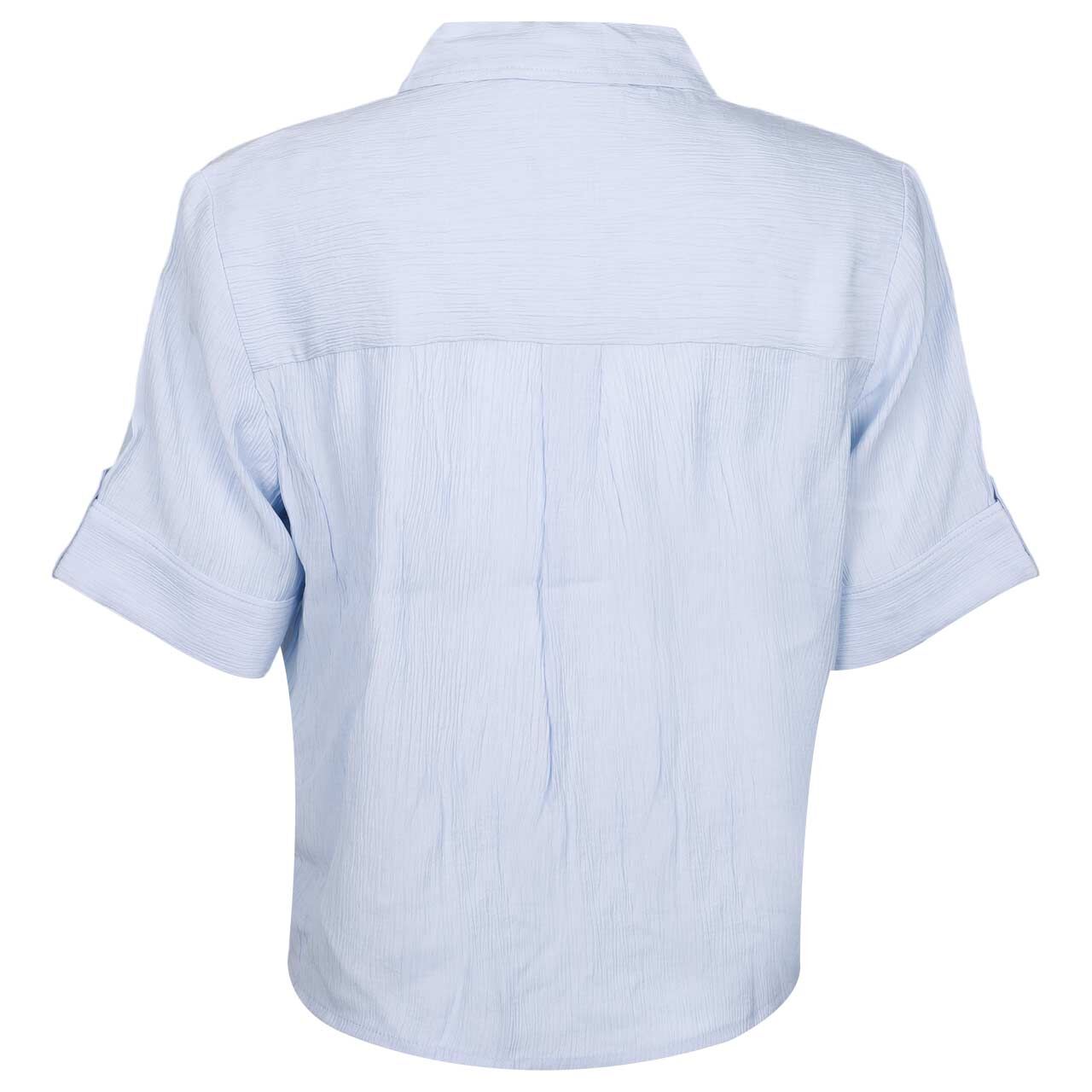 Damen Kurzarm Bluse Buttoned Shirtcollar von Street One in Hellblau, Rückansicht