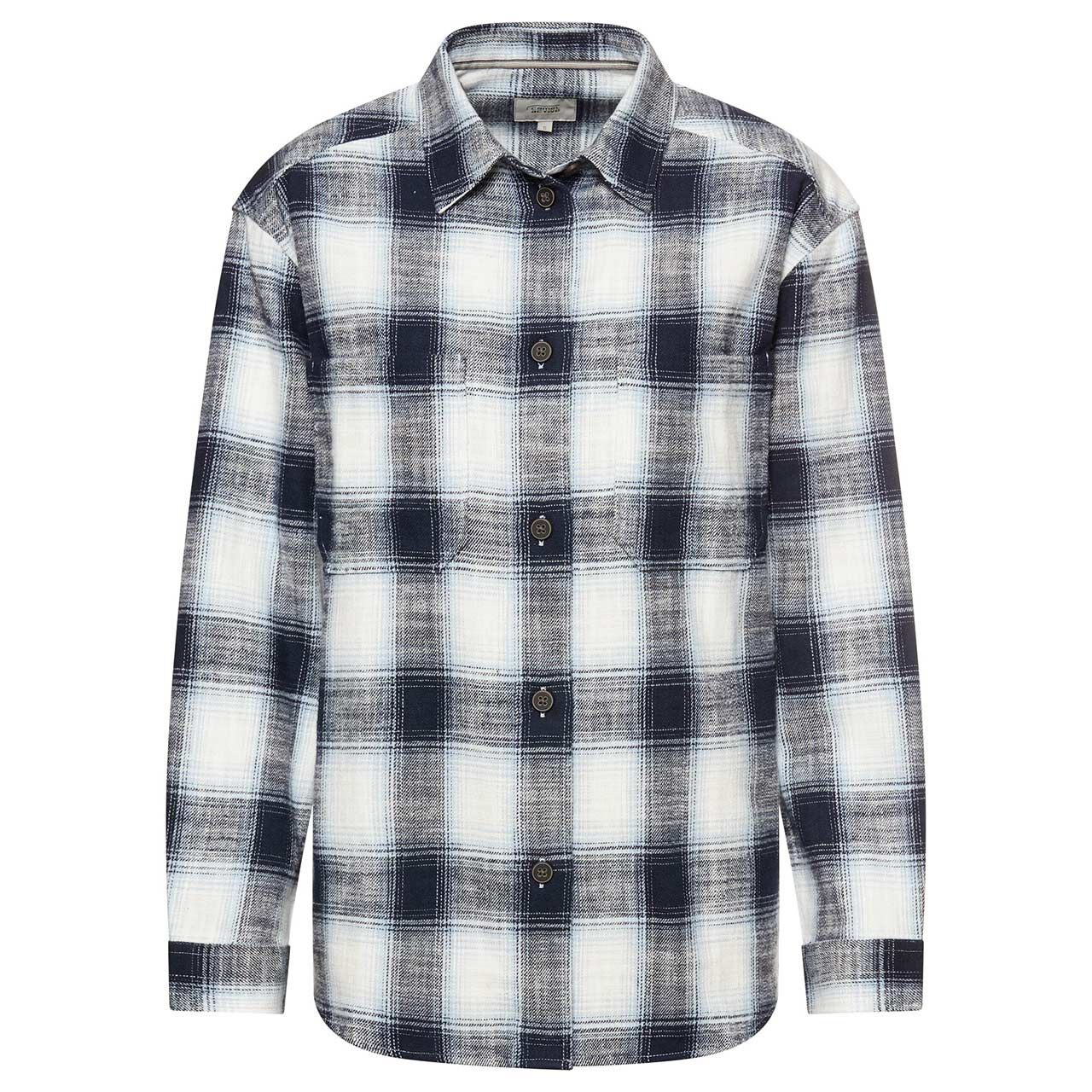 Camel active Damen Langarm Bluse dark blue check