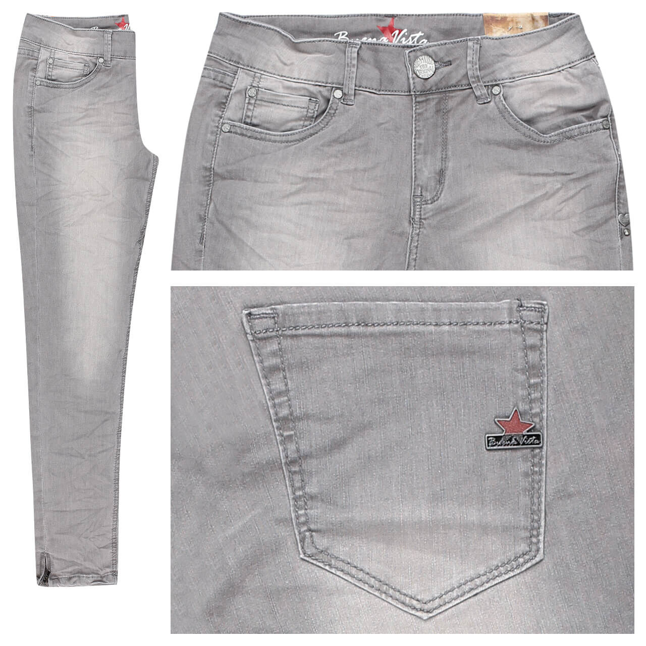 Buena Vista Jeans Italy V 7/8 Stretch Denim light grey