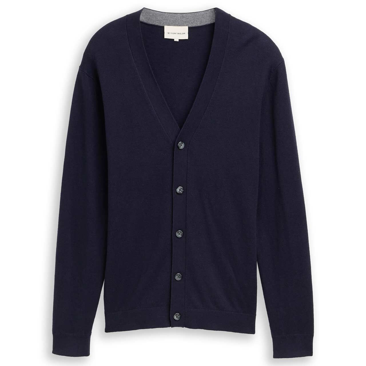 Tom Tailor Herren Strickjacke Cashmere Cardigan navy melange