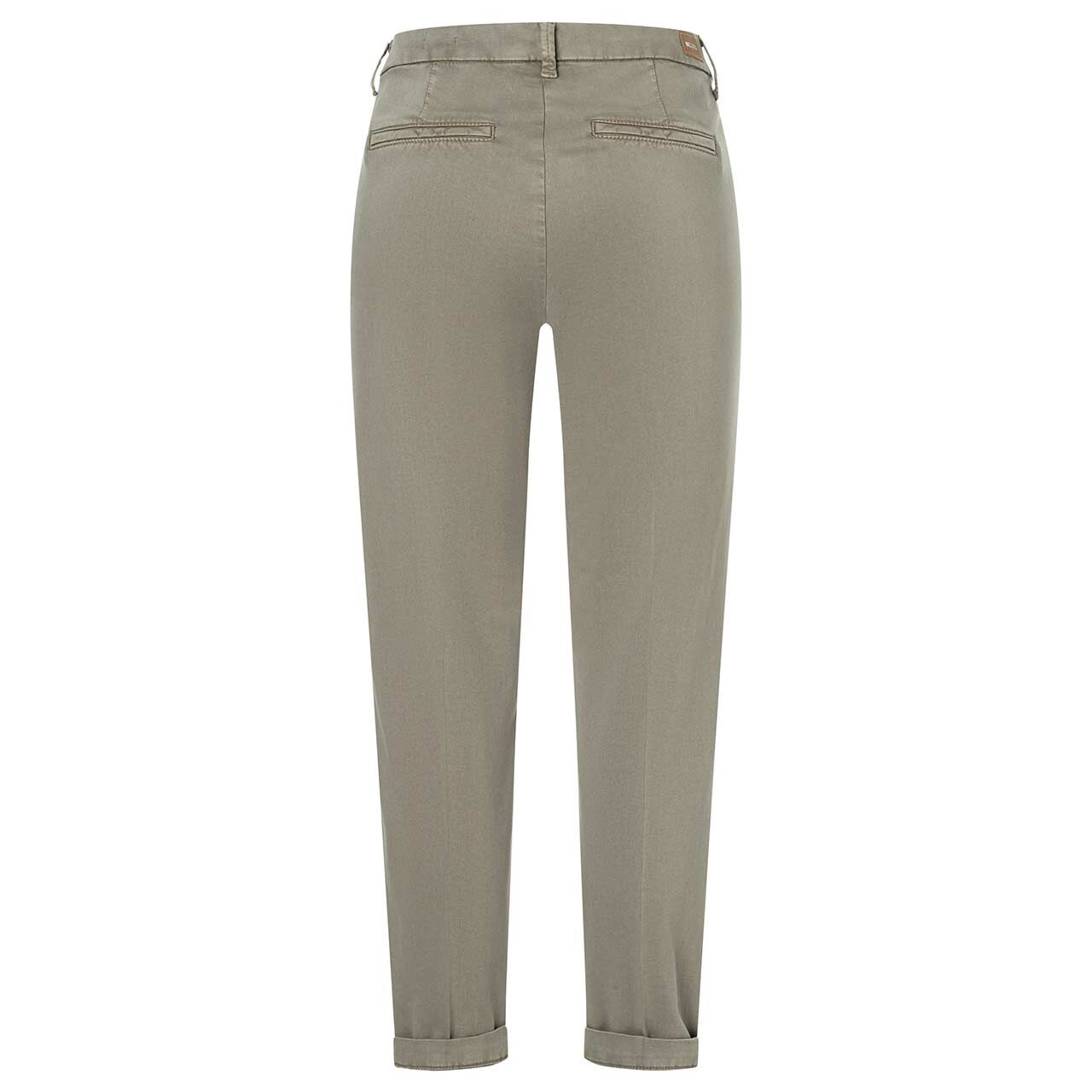 Damen 7/8 Baumwollhose Chino von MAC in Grün-Braun, Rückansicht