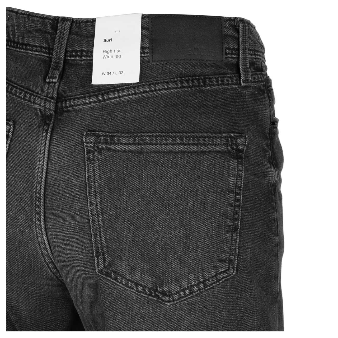 Damenjeans Suri von s.Oliver in Grau angewaschen, detaillierte Rückansicht