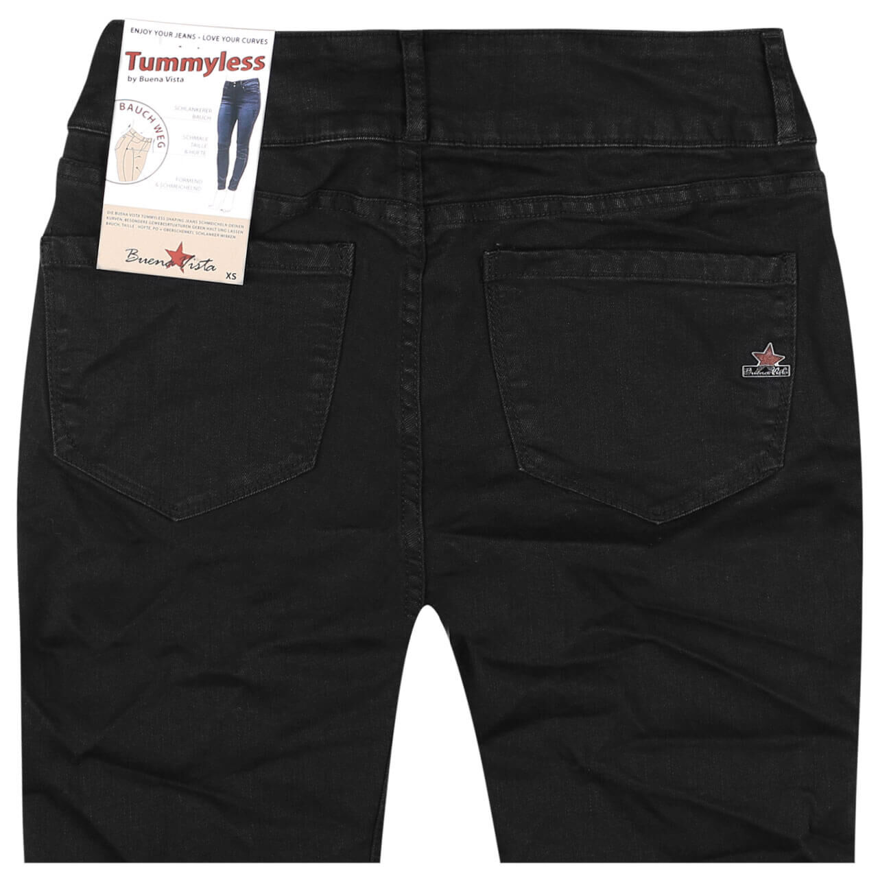 Buena Vista Jeans Tummyless Stretch Denim für Damen in Schwarz, FarbNr.: 014