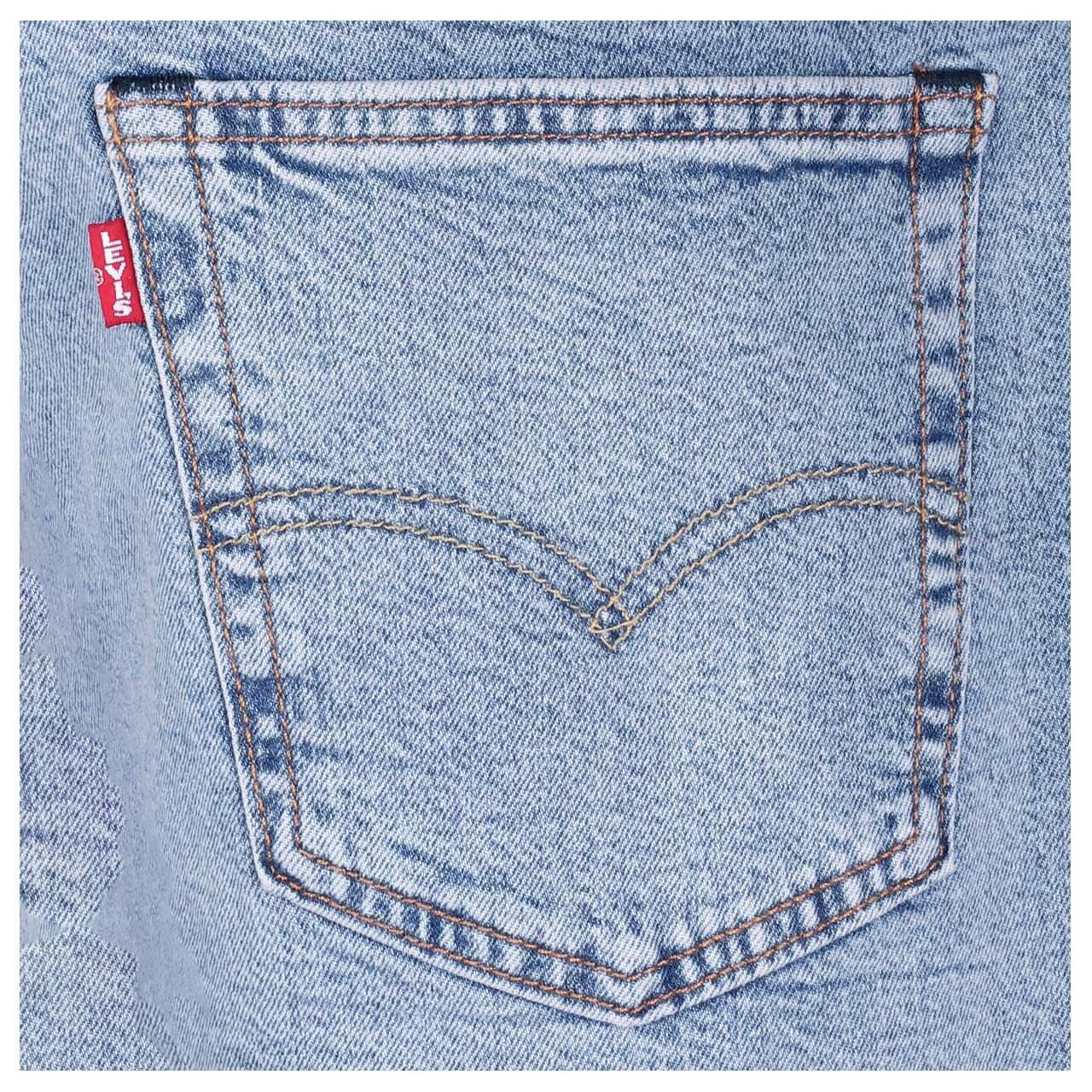 Herren Jeans Bermuda 405 von Levi's® in Hellblau angewaschen, Detailansicht Tasche