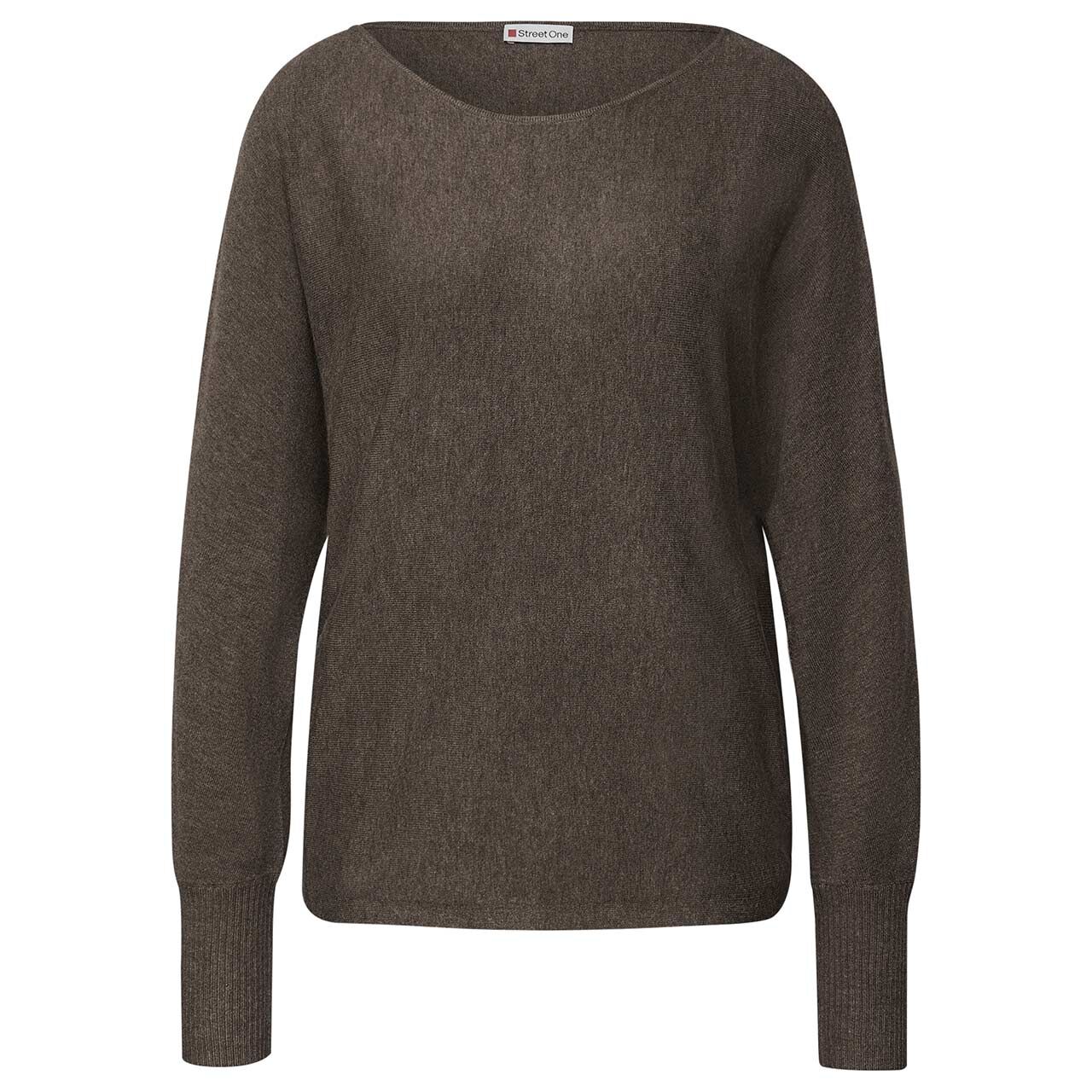 Damen Pullover U-Boat Dolman von Street One in Braun meliert mit der Farbnummer 16757 Vorderansicht