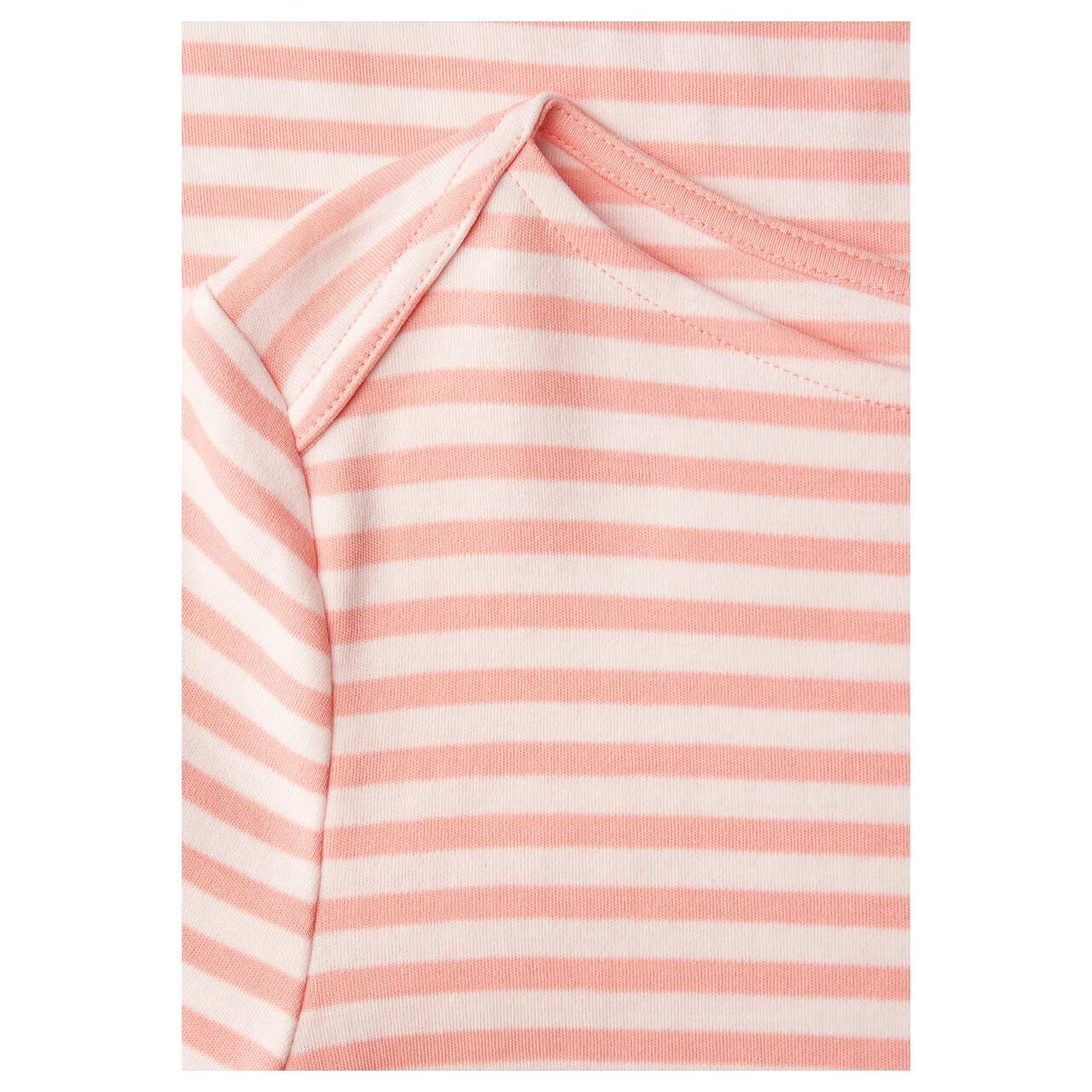 Damen Langarm Shirt U-Boat Stripe von Street One in Orange-Rosa gestreift, Detailansicht Muster