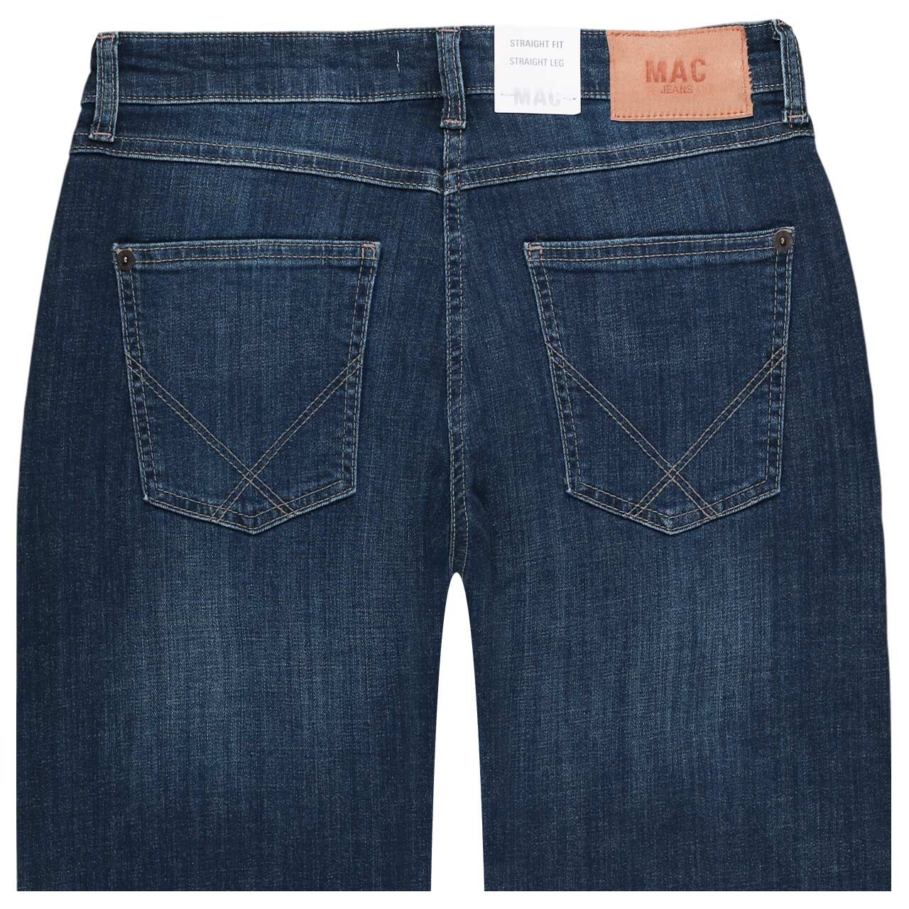 Damen Jeans Gina von MAC in Blau angewaschen, detaillierte Rückansicht