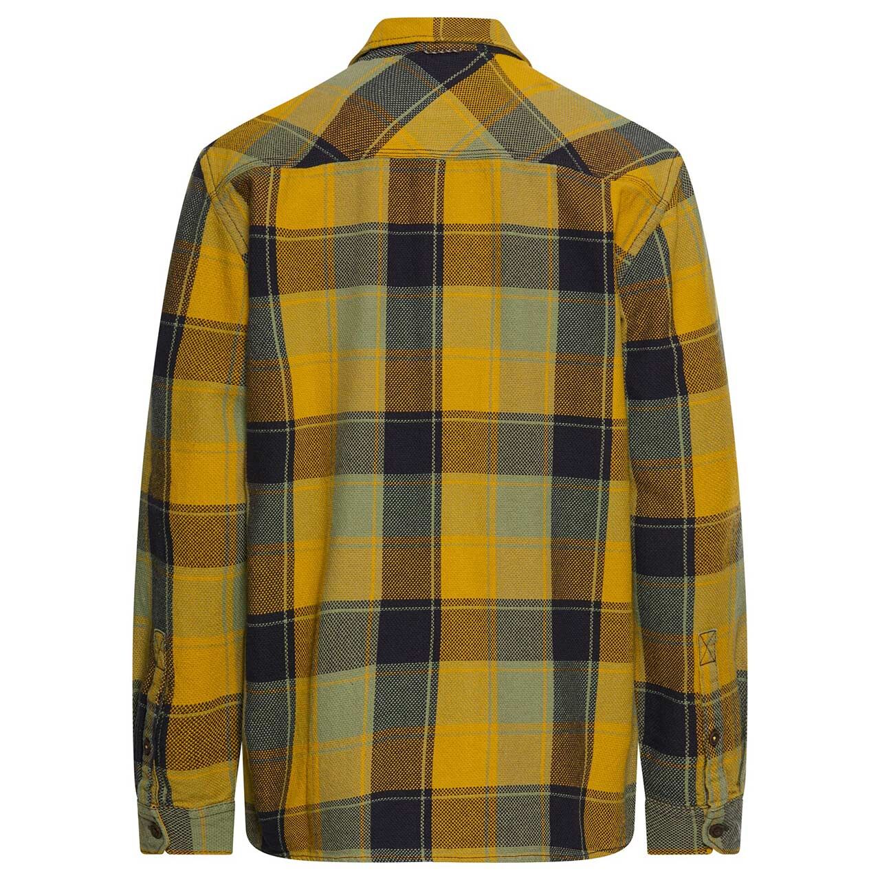 Herren Hemdjacke von Camel active in Gelb kariert, Rückansicht
