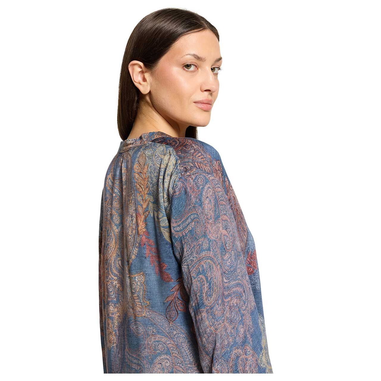 Betty Barclay Damen Langarm Bluse denim blue print
