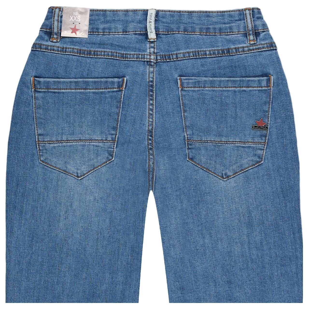 Damenjeans Anna C 7/8 Straight Stretch Denim von Buena Vista in Blau angewaschen, detaillierte Rückansicht