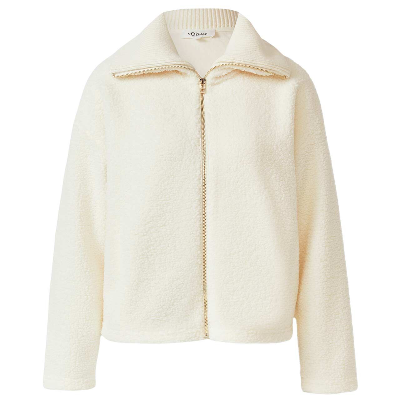 s.Oliver Damen Teddy Sweatjacke creme