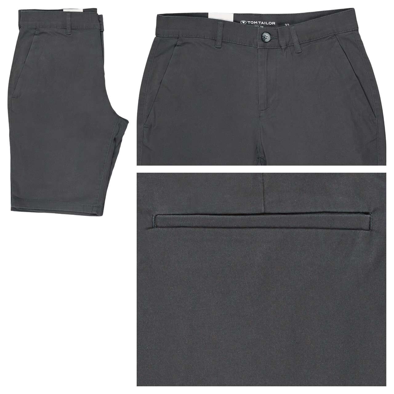 Tom Tailor Chino Baumwoll Bermuda tarmac grey