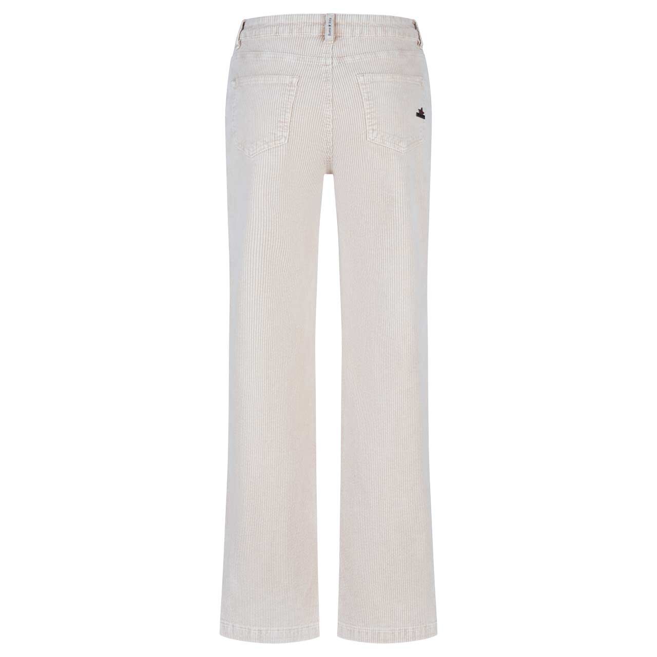 Stretch Damen Cordhose Straight Pants Corduroy von Buena Vista in Hellbeige, Rückansicht