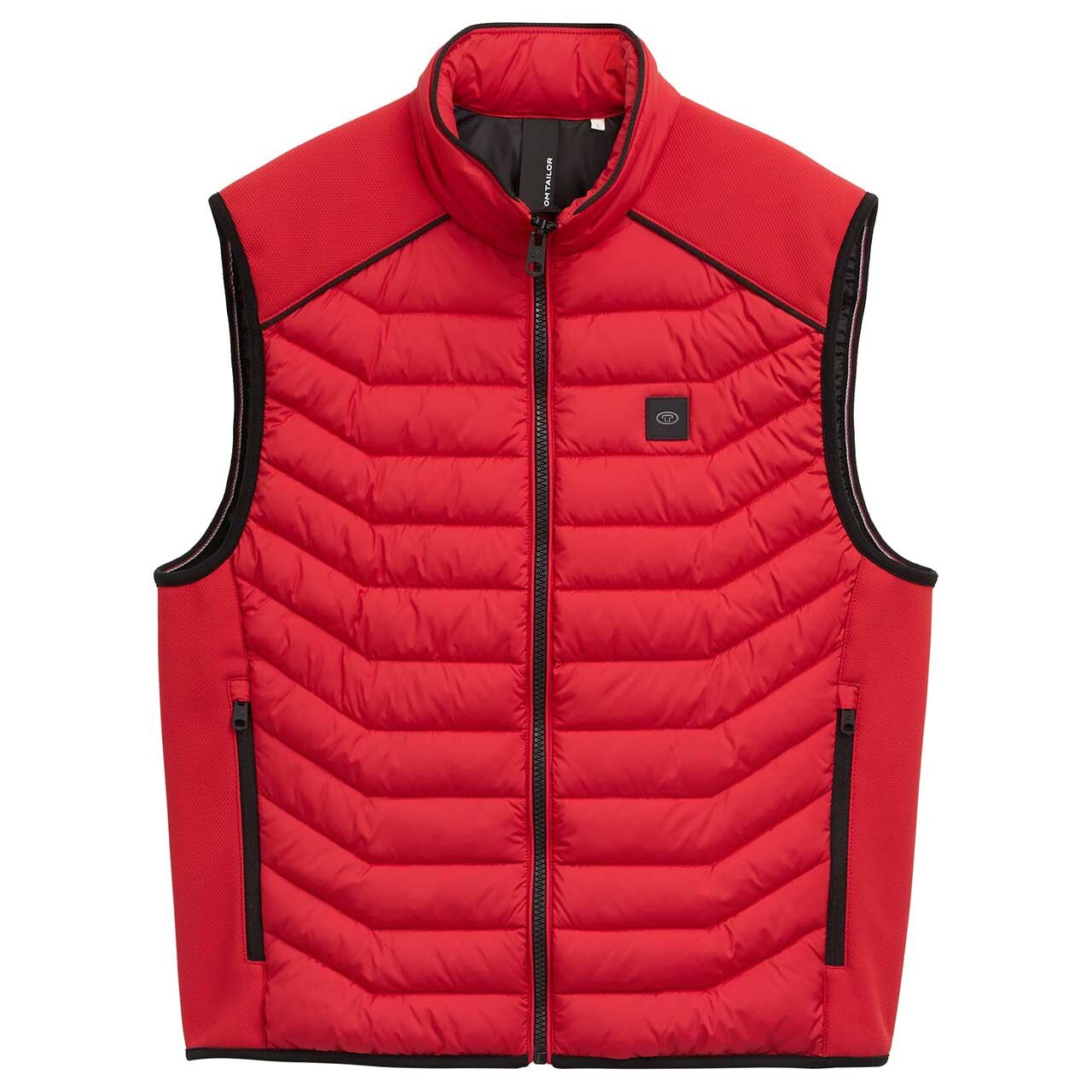 Tom Tailor Herren Weste Hybrid Vest samba red