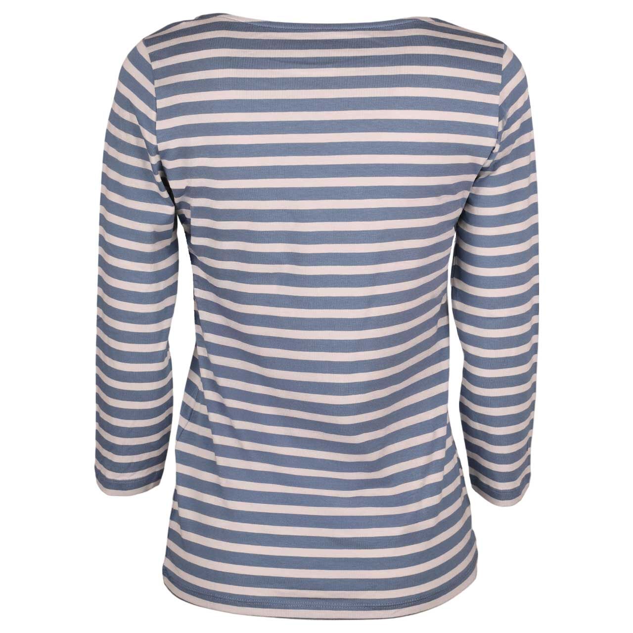 Damen 3/4 Arm Shirt von Munich Freedom in Hellblau gestreift, Rückansicht