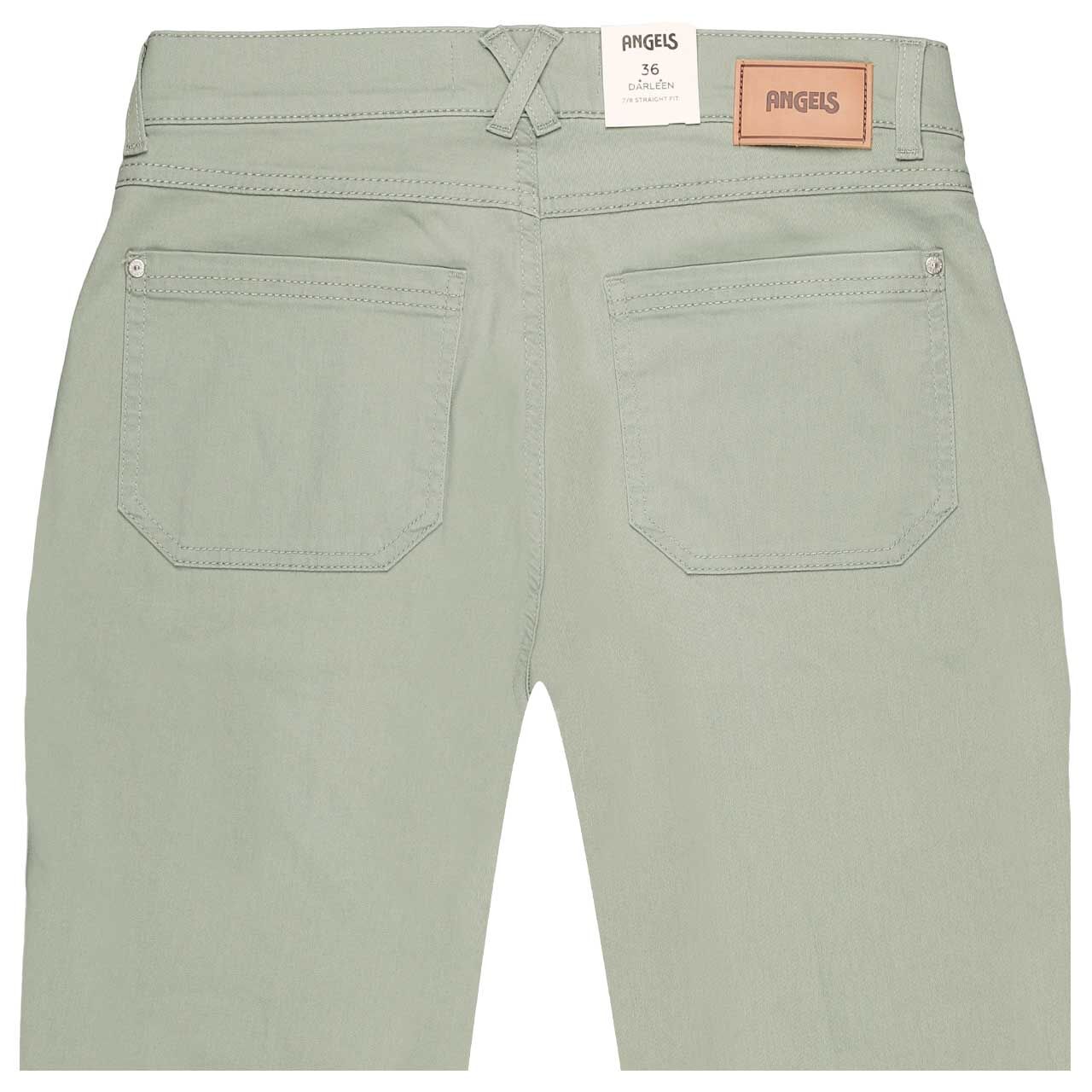 Stretch Damen Ankle Jeans Darleen Crop TU Worker von Angels in Jadegrün, detaillierte Rückansicht
