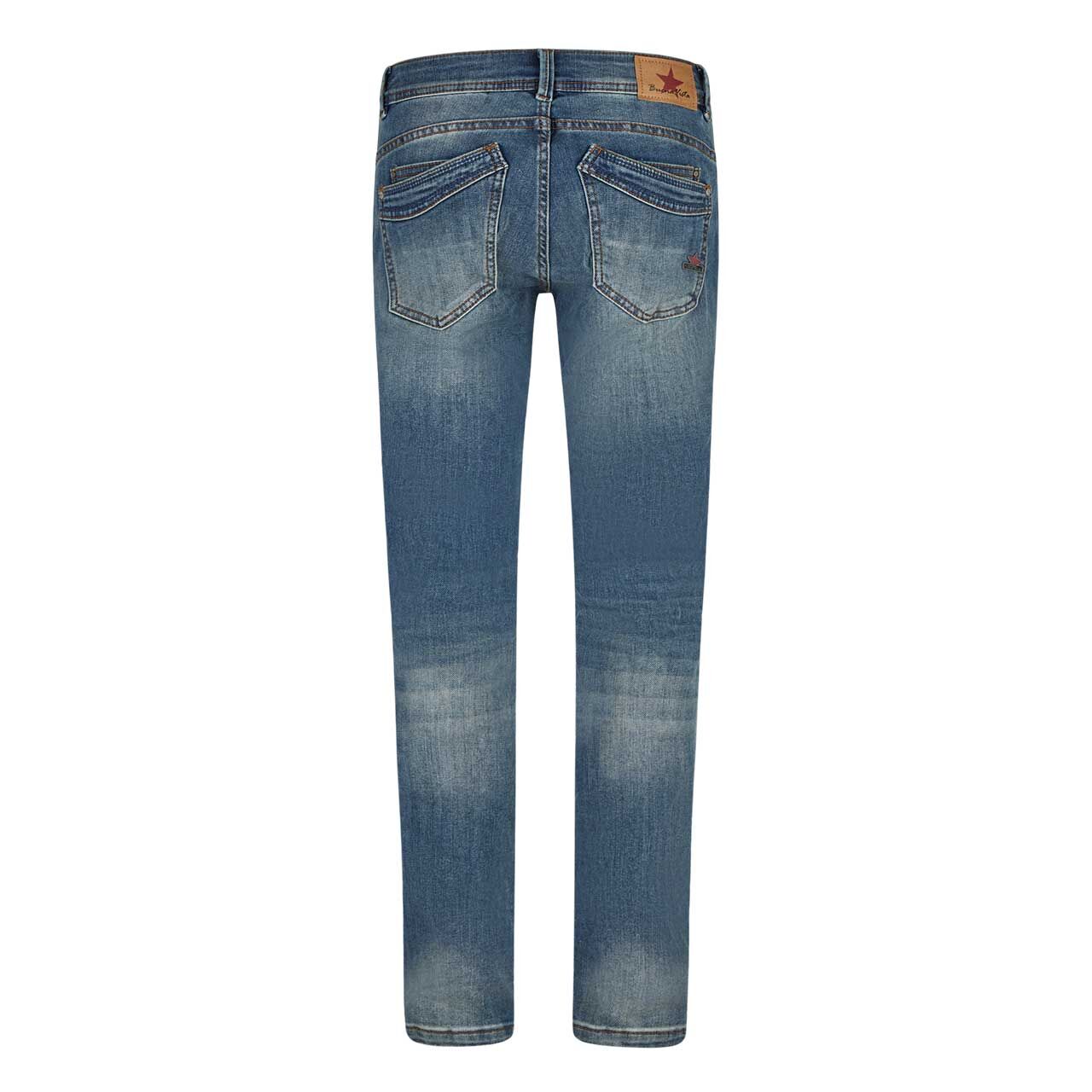 Damen Ankle Jeans Malibu Cropped Stretch Denim von Buena Vista in Blau verwaschen, Rückansicht