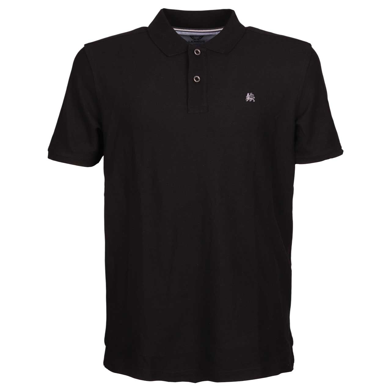 Lerros Herren Piqué Poloshirt soft black