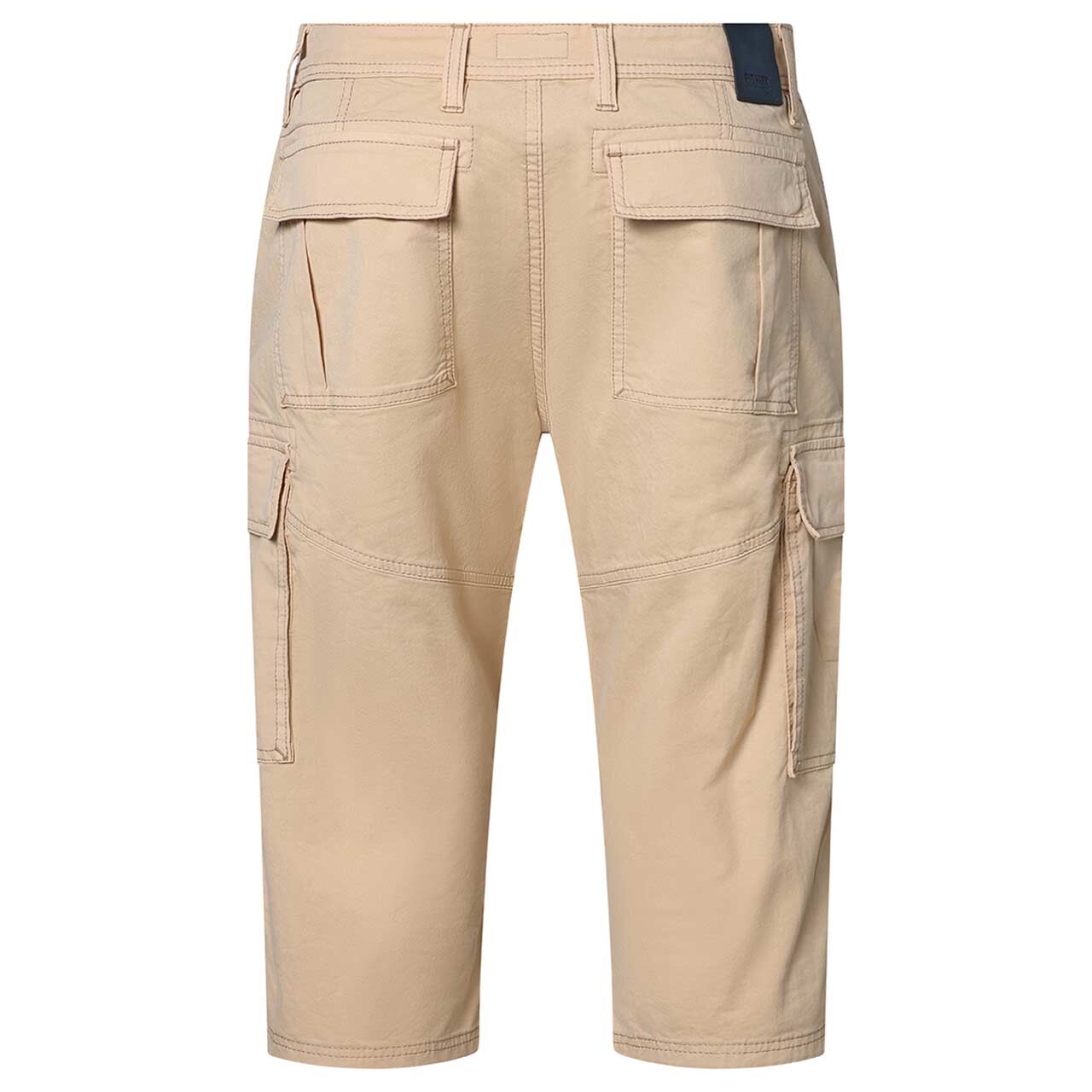 Stretch Herren 3/4 Cargo Baumwollhose Corey in Hellbraun, Rückansicht
