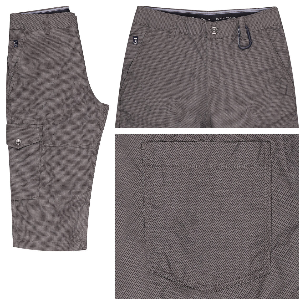 Tom Tailor Max Overknee 3/4 Cargo Baumwollhose grey geometric Tom Tailor Max Overknee 3/4 Cargo Baumwollhose grey geometric