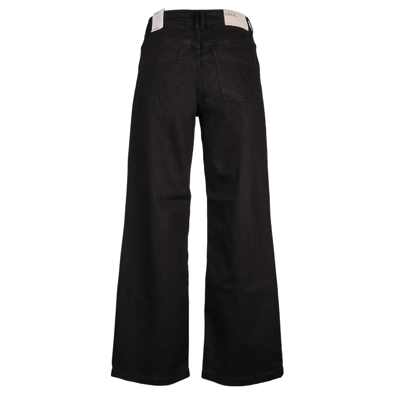 Stretch Damenjeans Neele von Cecil in Schwarz, detaillierte Rückansicht