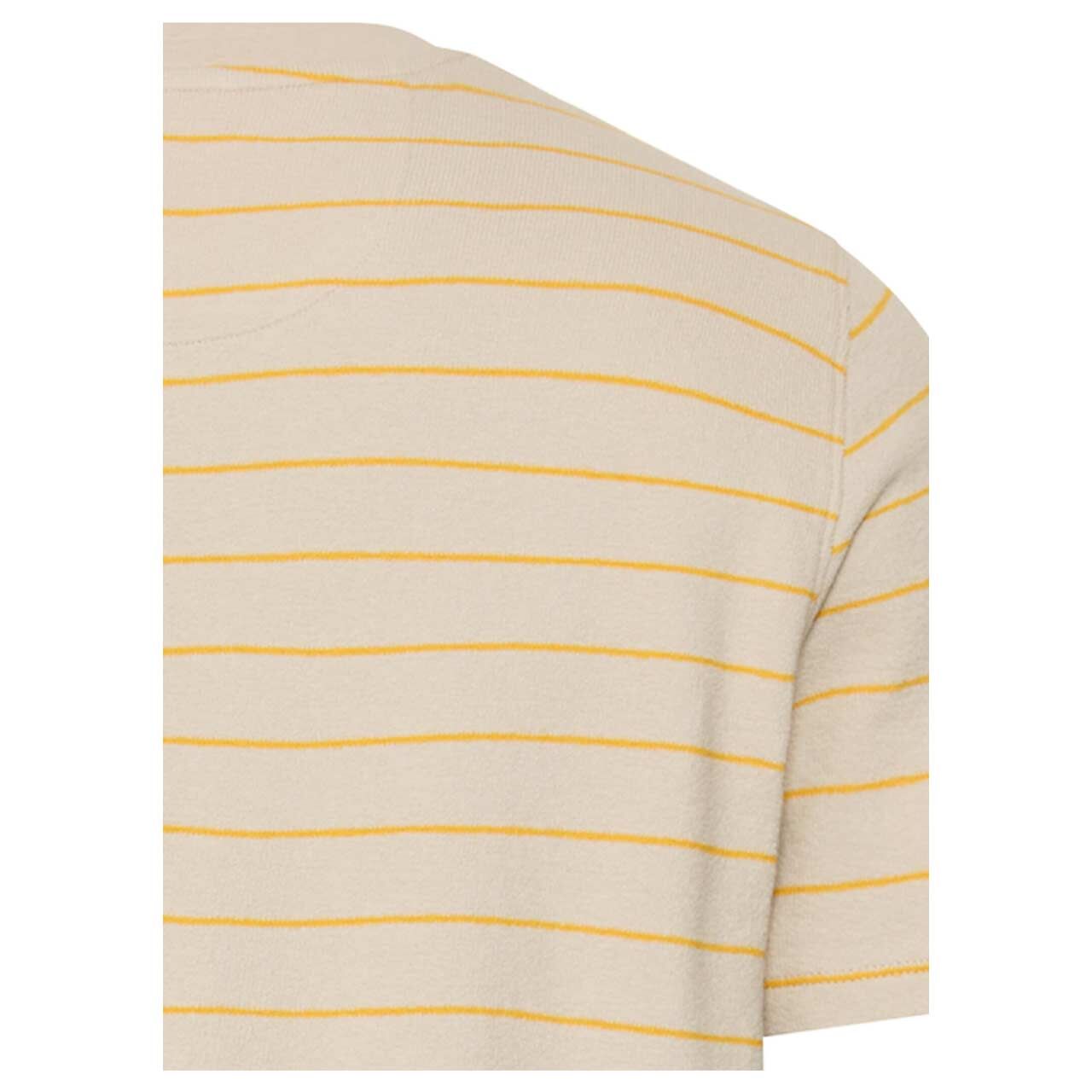 Camel active Herren T-Shirt in Gelb gestreift, Detailansicht hinten