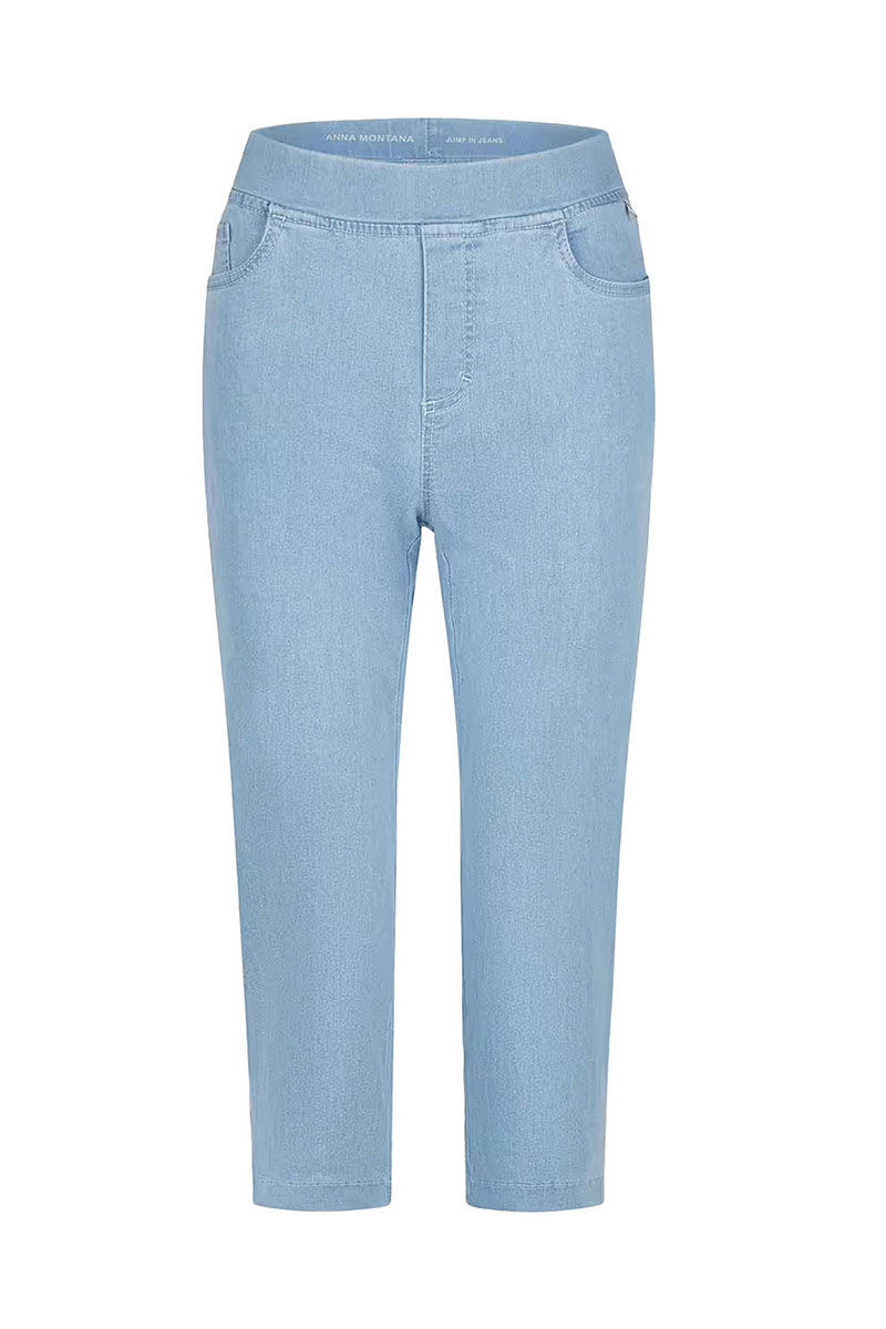 Vorderansicht der Anna Montana Angelika Damenjeans in Blau