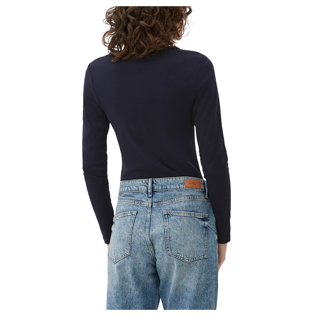 s.Oliver Damen Langarm Shirt navy
