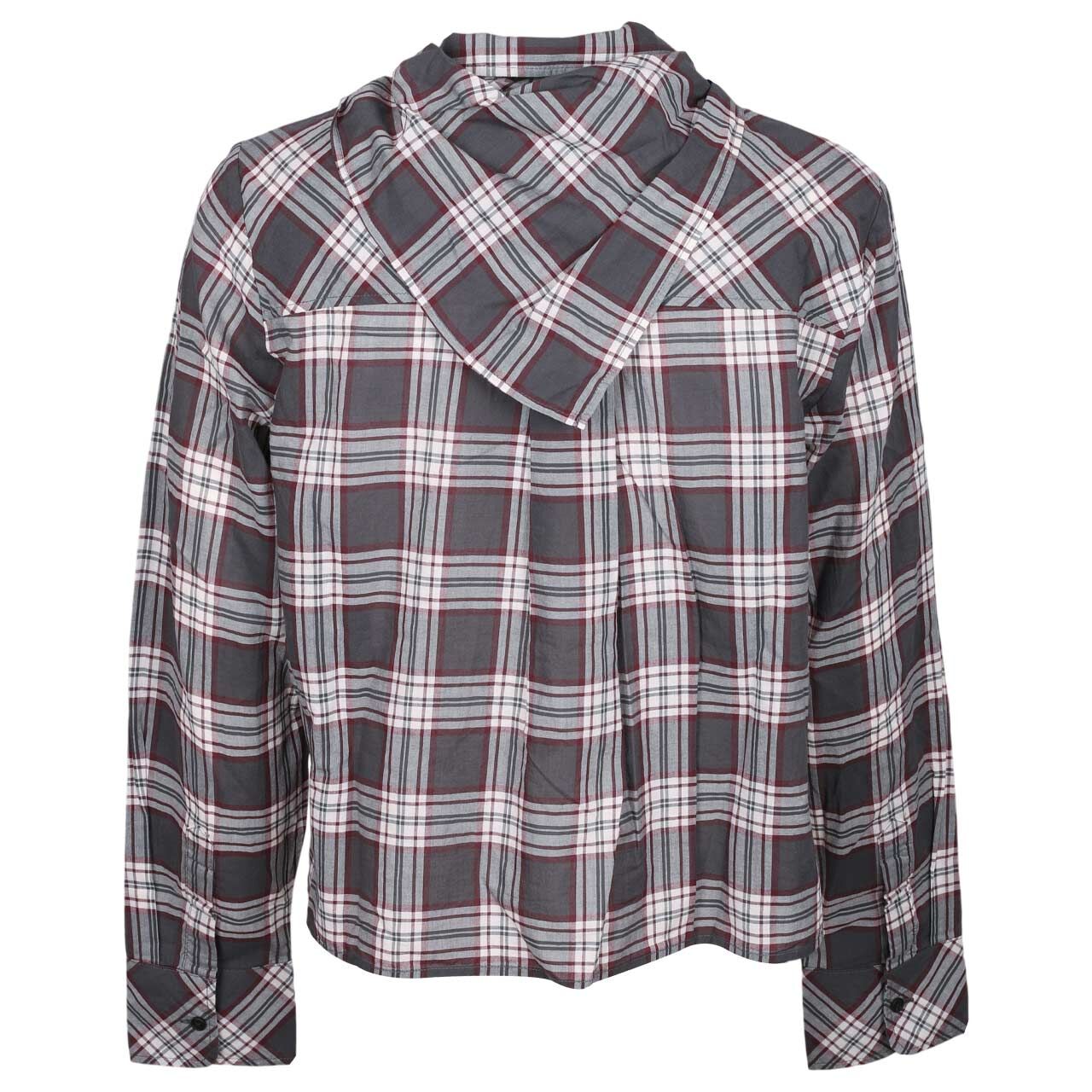 Damen Langarm Bluse von s.Oliver in Grau kariert, Rückansicht
